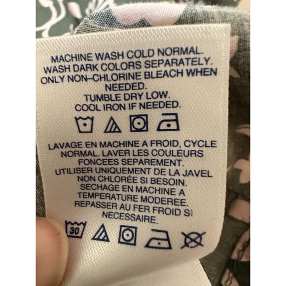 Lands End Woman Floral Top Sz L Aloha Hawaiian Travel Beachy Vacay Resort Casual - Picture 4 of 14